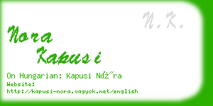 nora kapusi business card